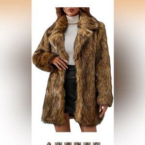 Forever 21 Brown Faux Fur Long Coat